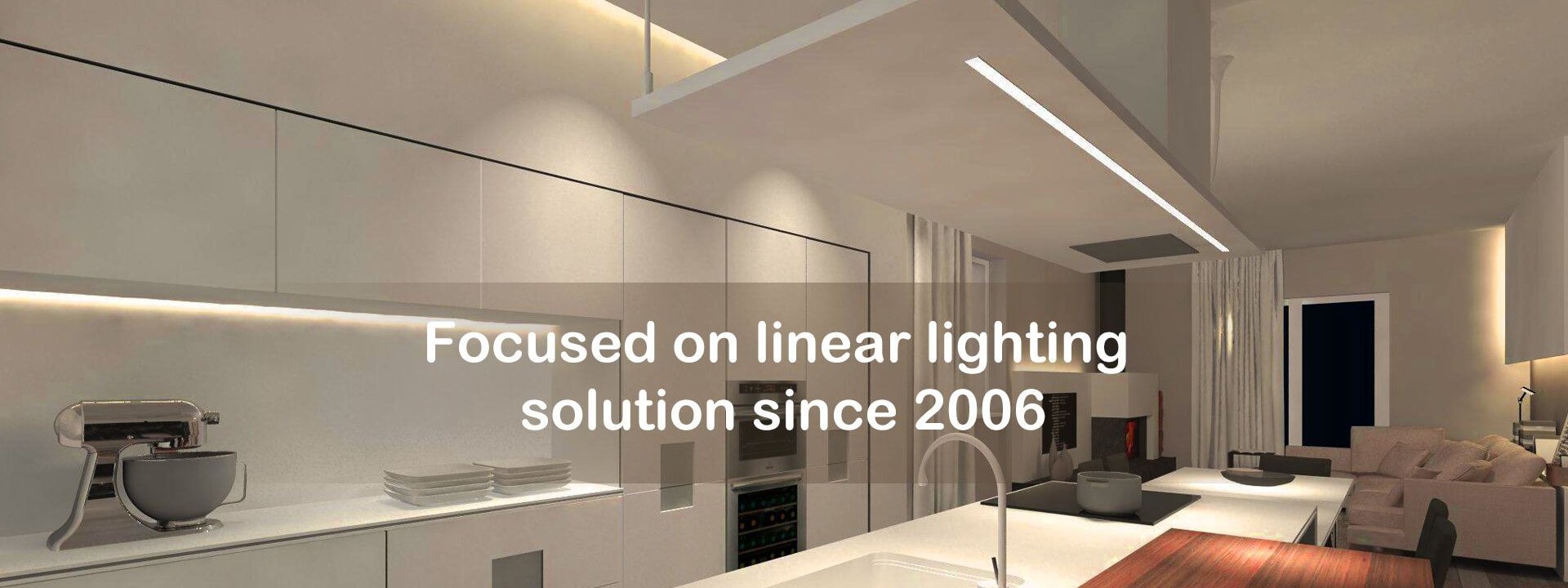 Linear LED lighting in a contemporary interior