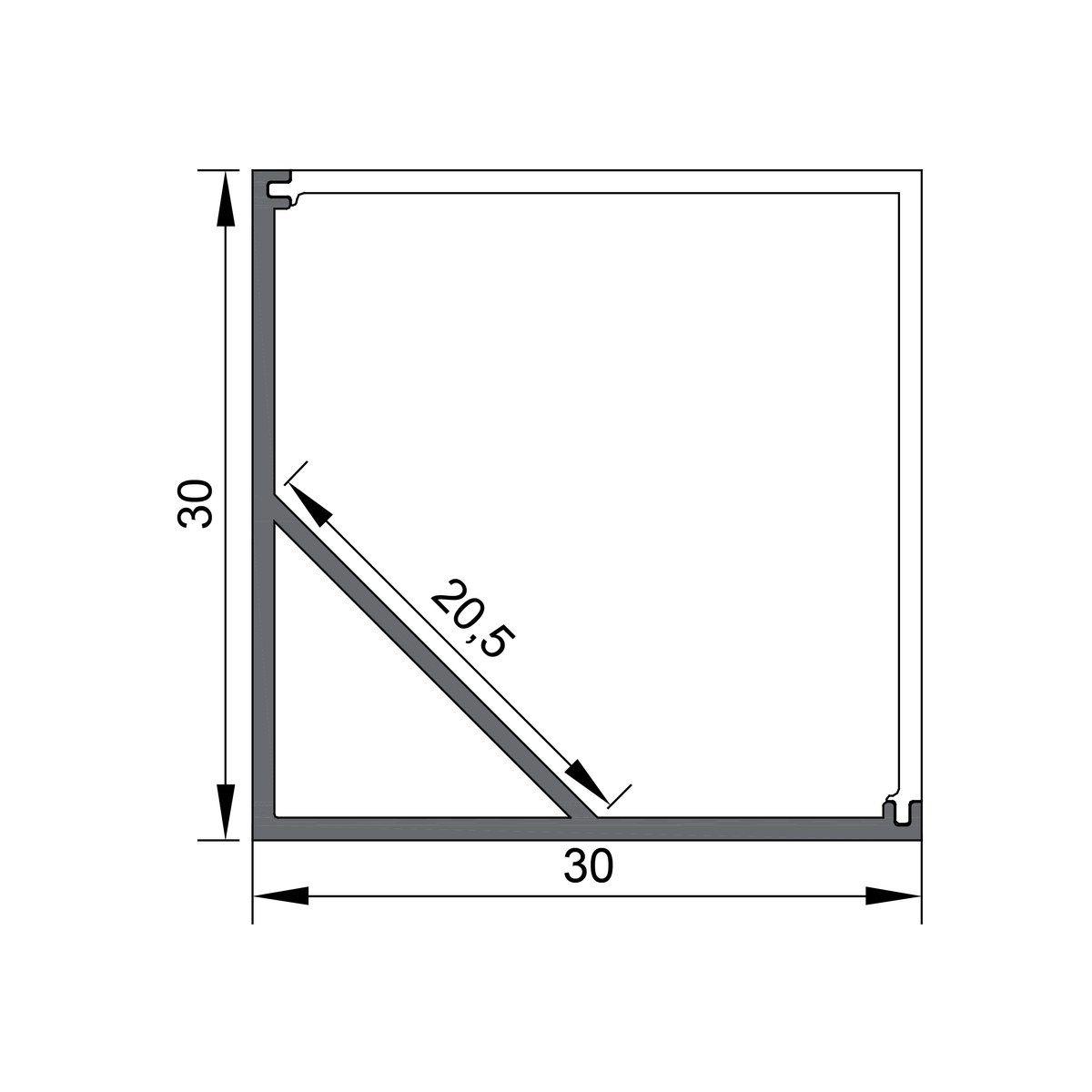 30*30mm - 3030B